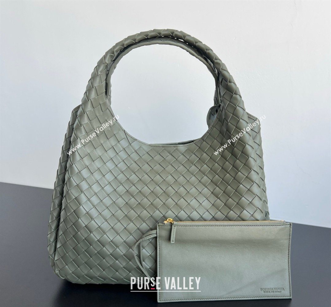 Bottega Veneta Large Campana Shoulder Bag in Intrecciato Leather Pickle Green 2026 844250 (WT-260401056)
