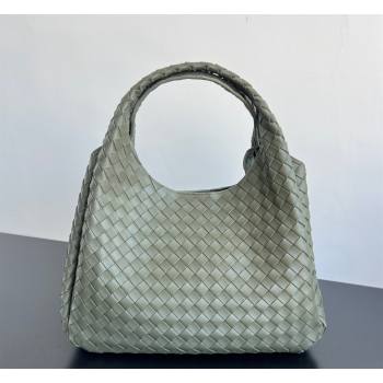 Bottega Veneta Large Campana Shoulder Bag in Intrecciato Leather Pickle Green 2026 844250 (WT-260401056)
