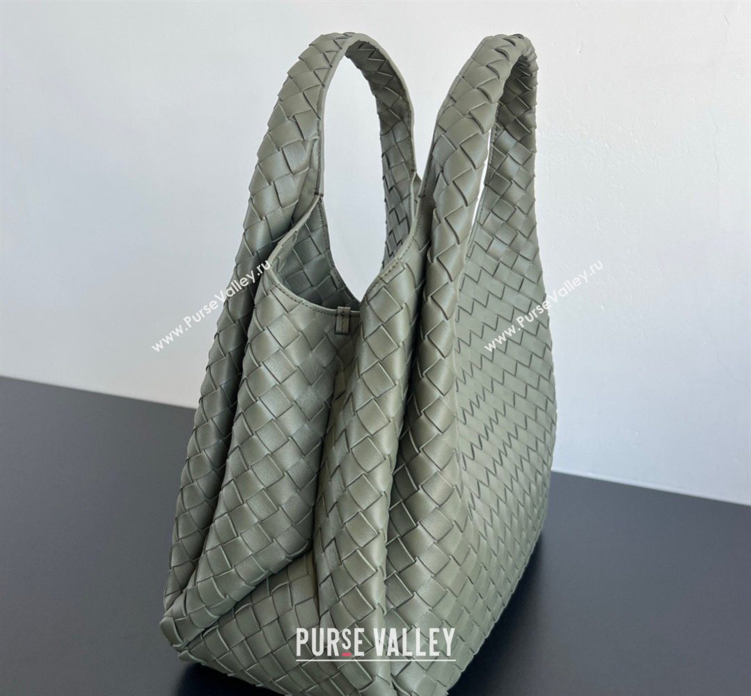 Bottega Veneta Large Campana Shoulder Bag in Intrecciato Leather Pickle Green 2026 844250 (WT-260401056)