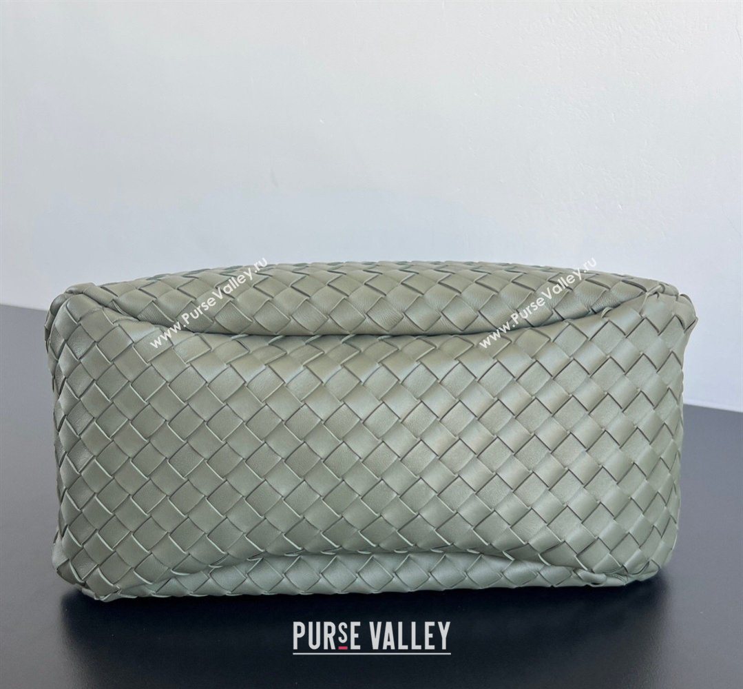 Bottega Veneta Large Campana Shoulder Bag in Intrecciato Leather Pickle Green 2026 844250 (WT-260401056)