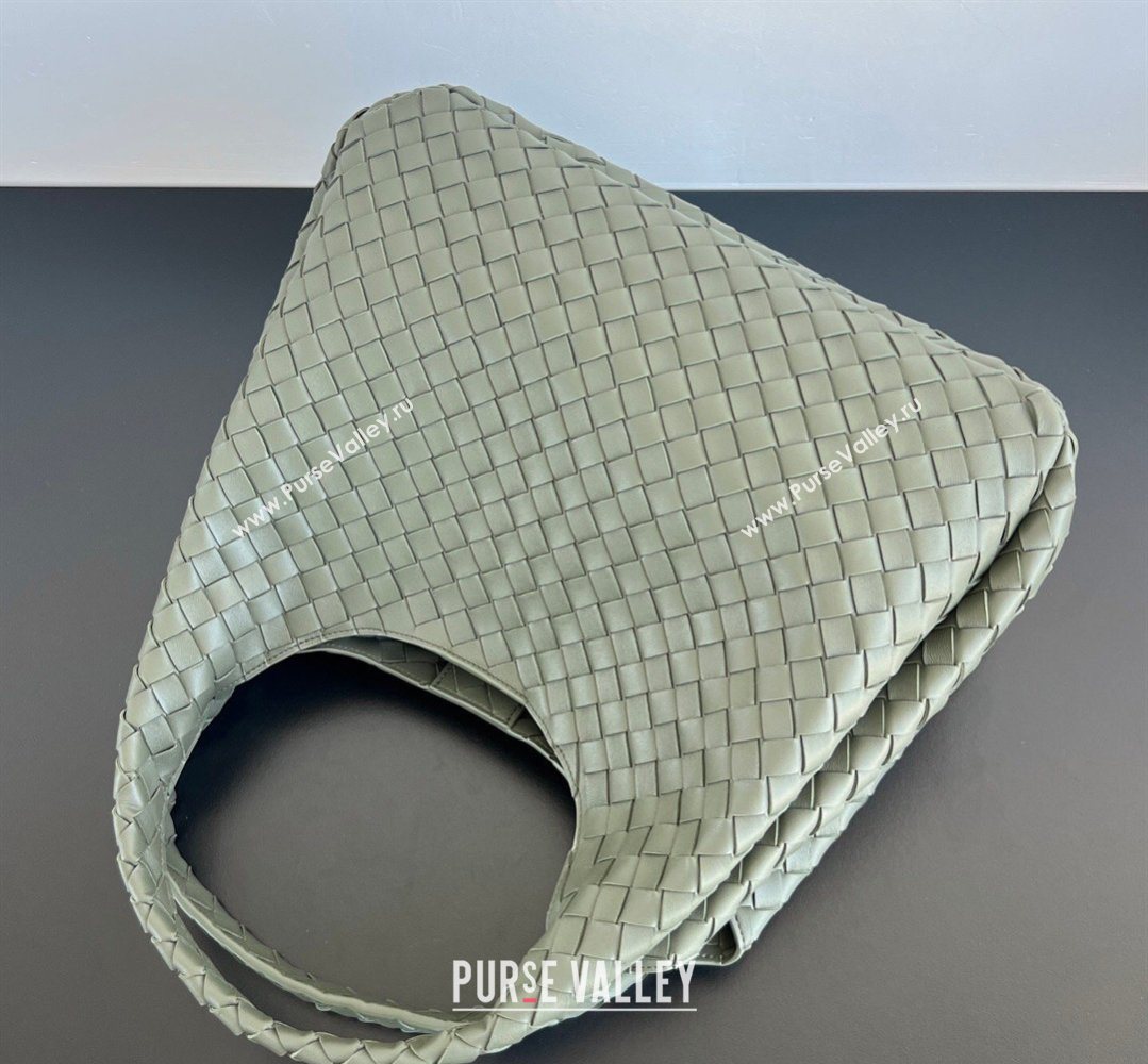 Bottega Veneta Large Campana Shoulder Bag in Intrecciato Leather Pickle Green 2026 844250 (WT-260401056)