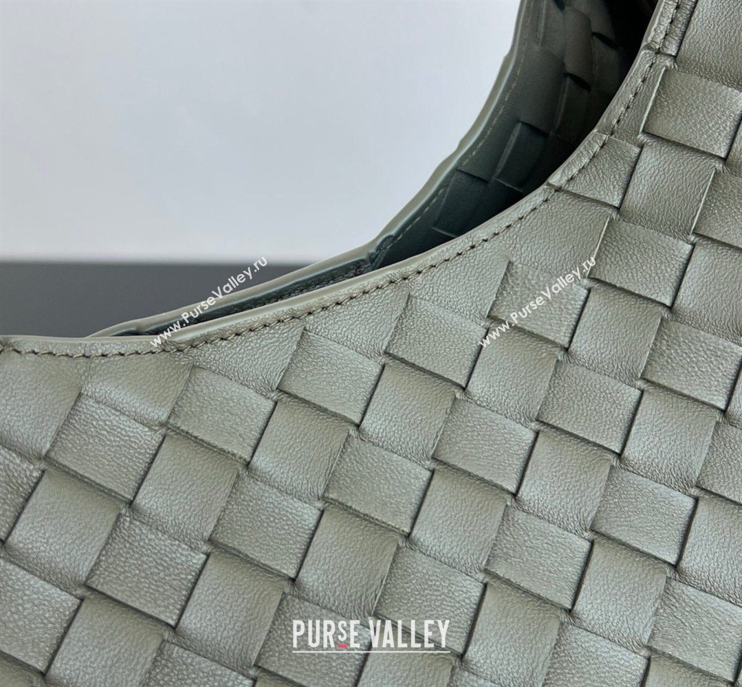 Bottega Veneta Large Campana Shoulder Bag in Intrecciato Leather Pickle Green 2026 844250 (WT-260401056)