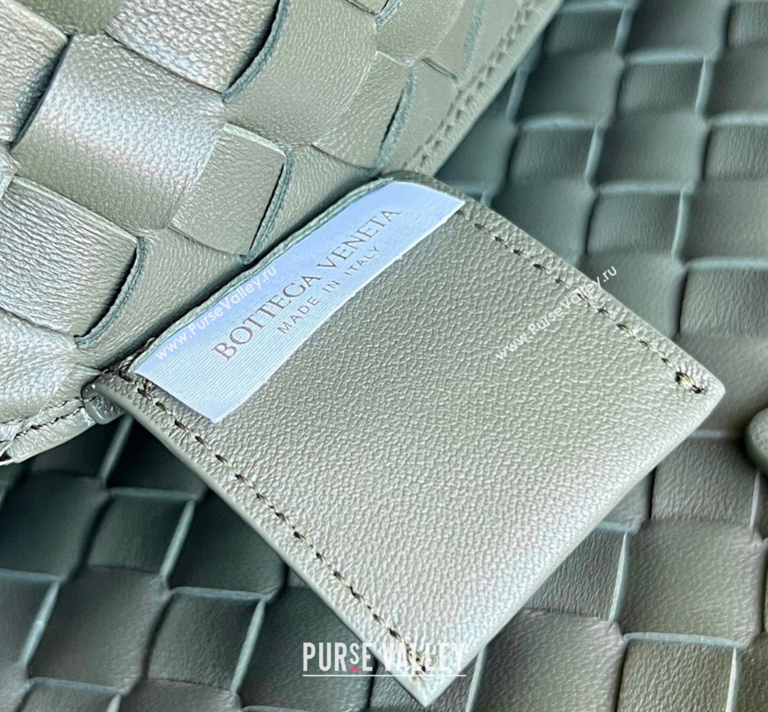 Bottega Veneta Large Campana Shoulder Bag in Intrecciato Leather Pickle Green 2026 844250 (WT-260401056)