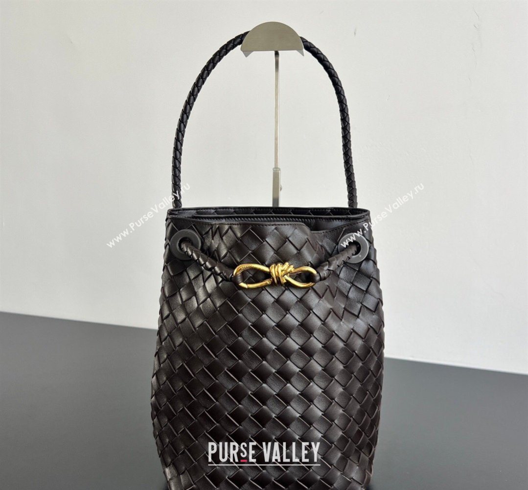 Bottega Veneta Andiamo Small Bucket Bag in Intrecciato Leather Fondant Brown 2026 855759 (WT-260401062)