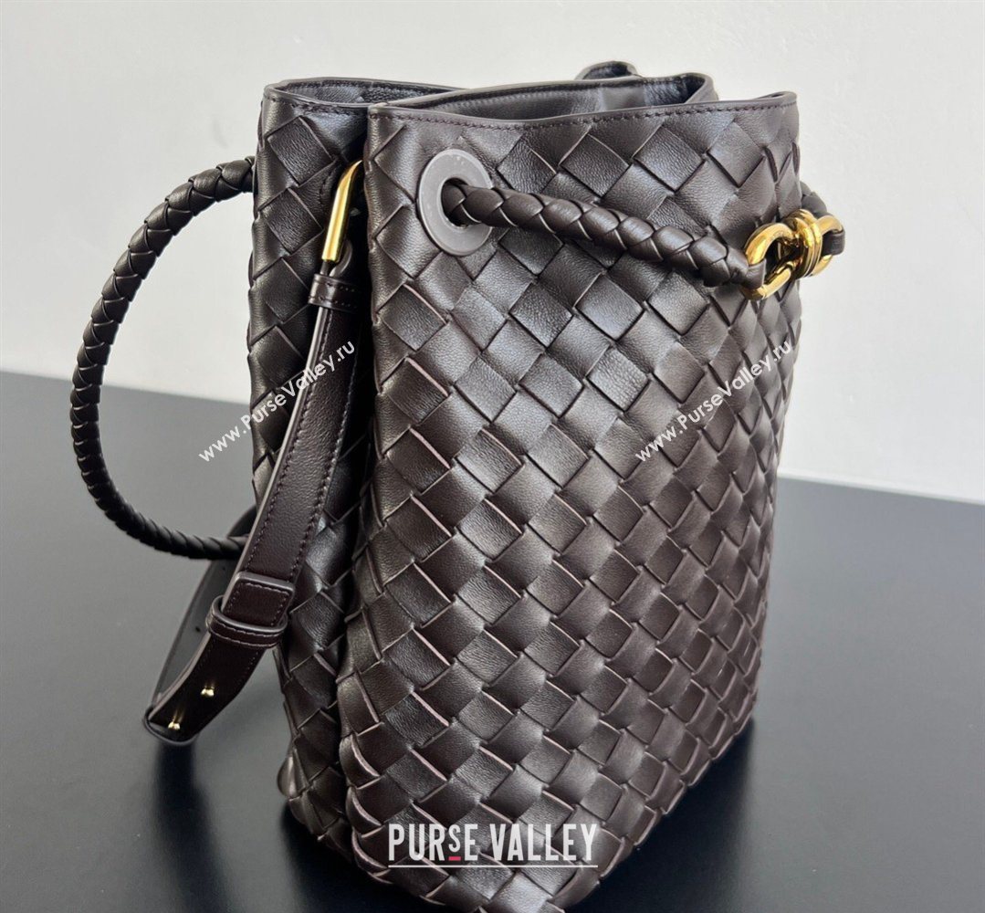 Bottega Veneta Andiamo Small Bucket Bag in Intrecciato Leather Fondant Brown 2026 855759 (WT-260401062)
