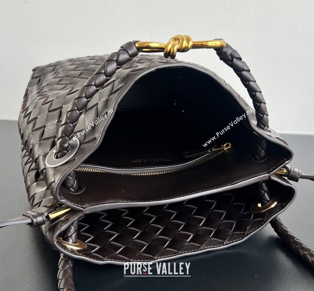 Bottega Veneta Andiamo Small Bucket Bag in Intrecciato Leather Fondant Brown 2026 855759 (WT-260401062)