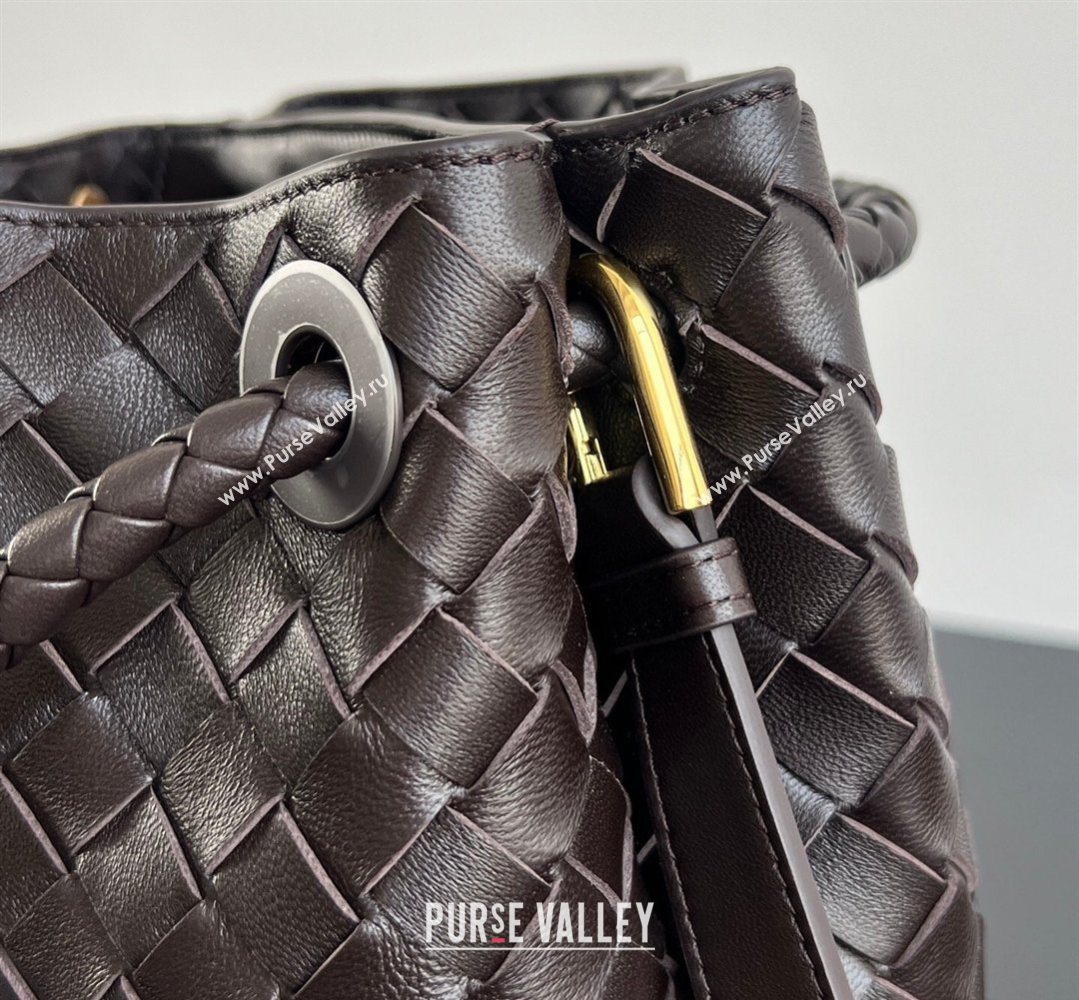 Bottega Veneta Andiamo Small Bucket Bag in Intrecciato Leather Fondant Brown 2026 855759 (WT-260401062)