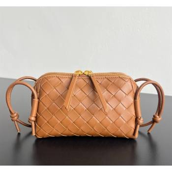 Bottega Veneta Intrecciato Leather Concert Pouch Mini bag Amber Brown 2026 794258 (WT-260401001)