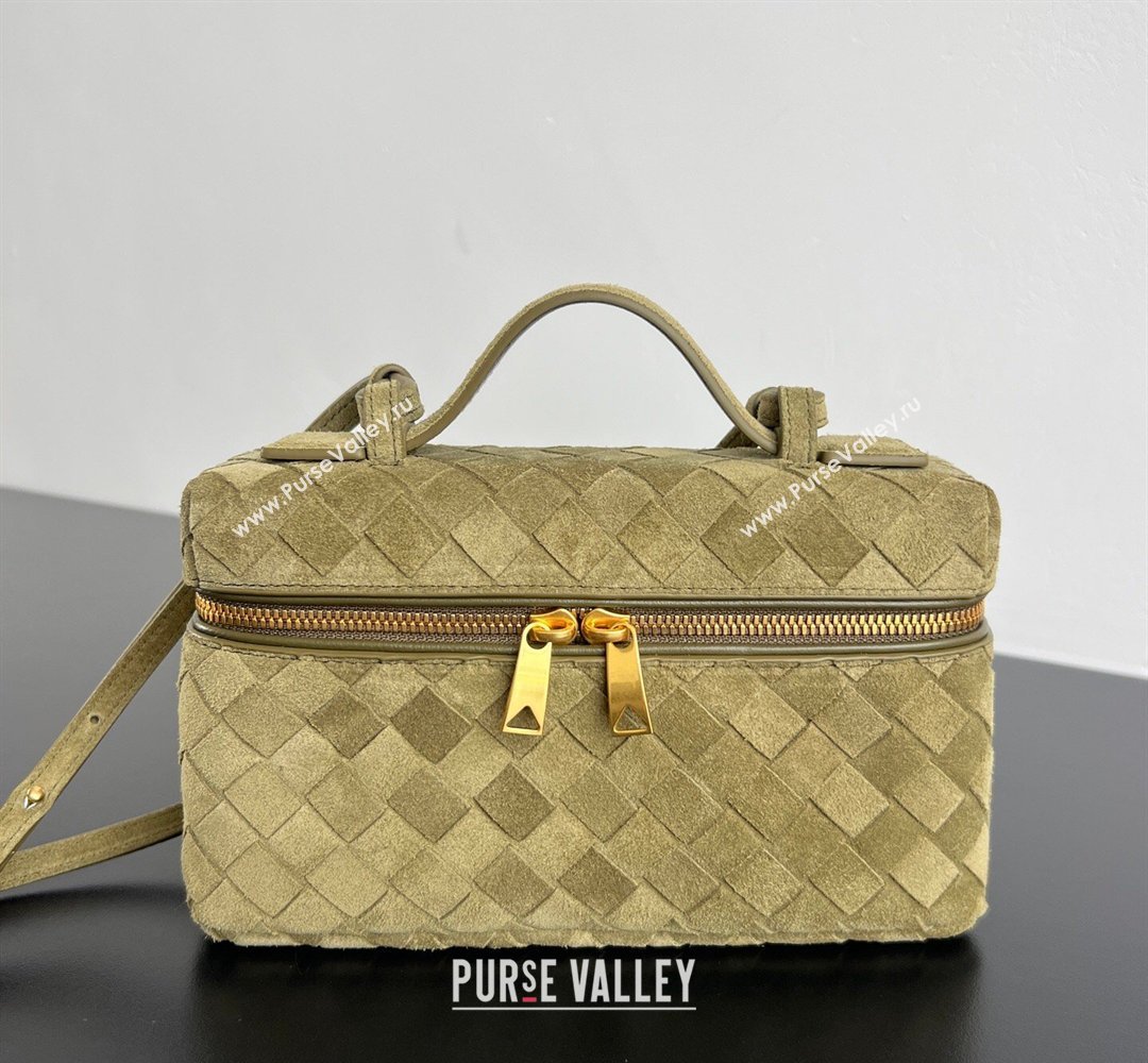 Bottega Veneta Bang Bang Vanity Case in Intrecciato Suede Oil Brown 2026 789109 (WT-260401068)