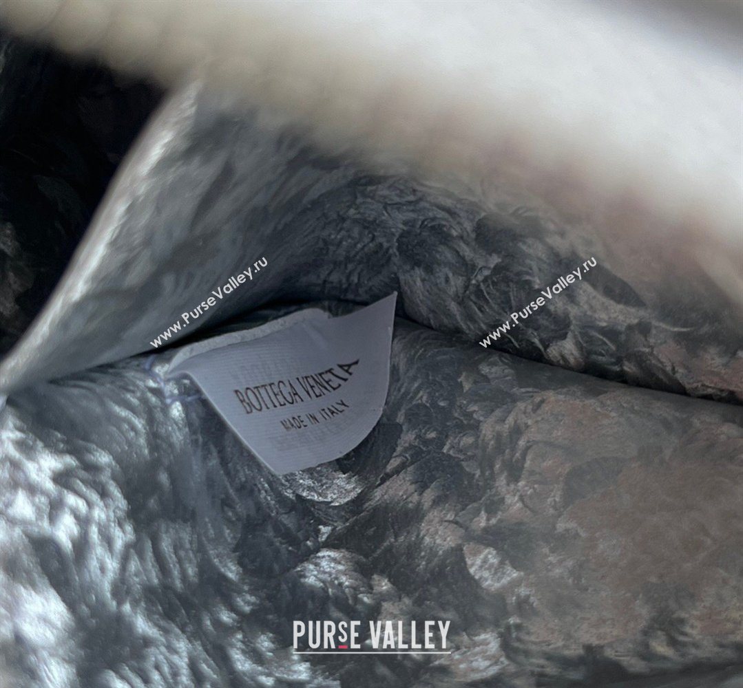 Bottega Veneta Intrecciato Lamina Satin Leather Beauty Pouch Silver 2026 764044 (WT-260401039)
