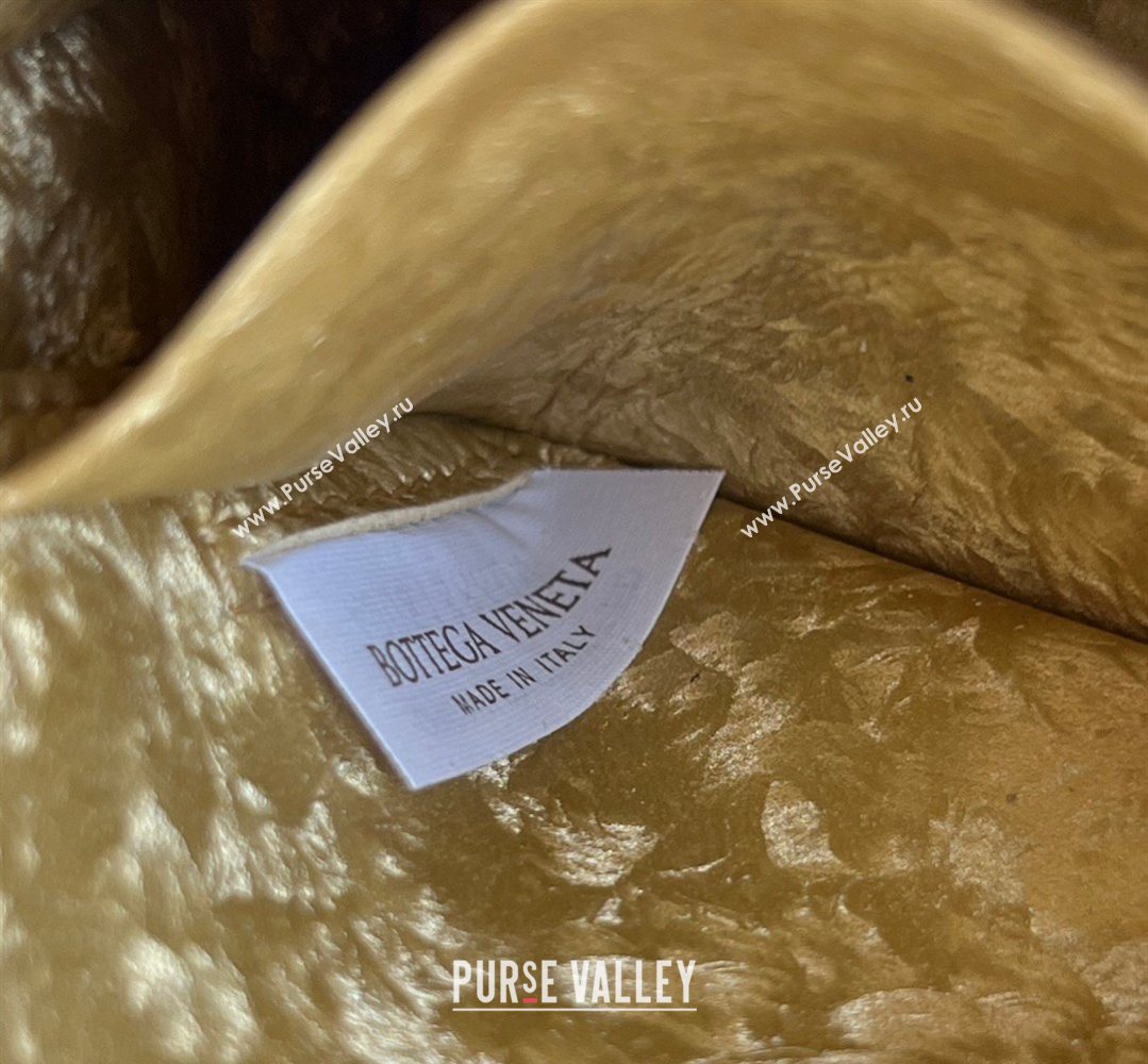 Bottega Veneta Intrecciato Lamina Satin Leather Beauty Pouch Gold 2026 764044 (WT-260401040)