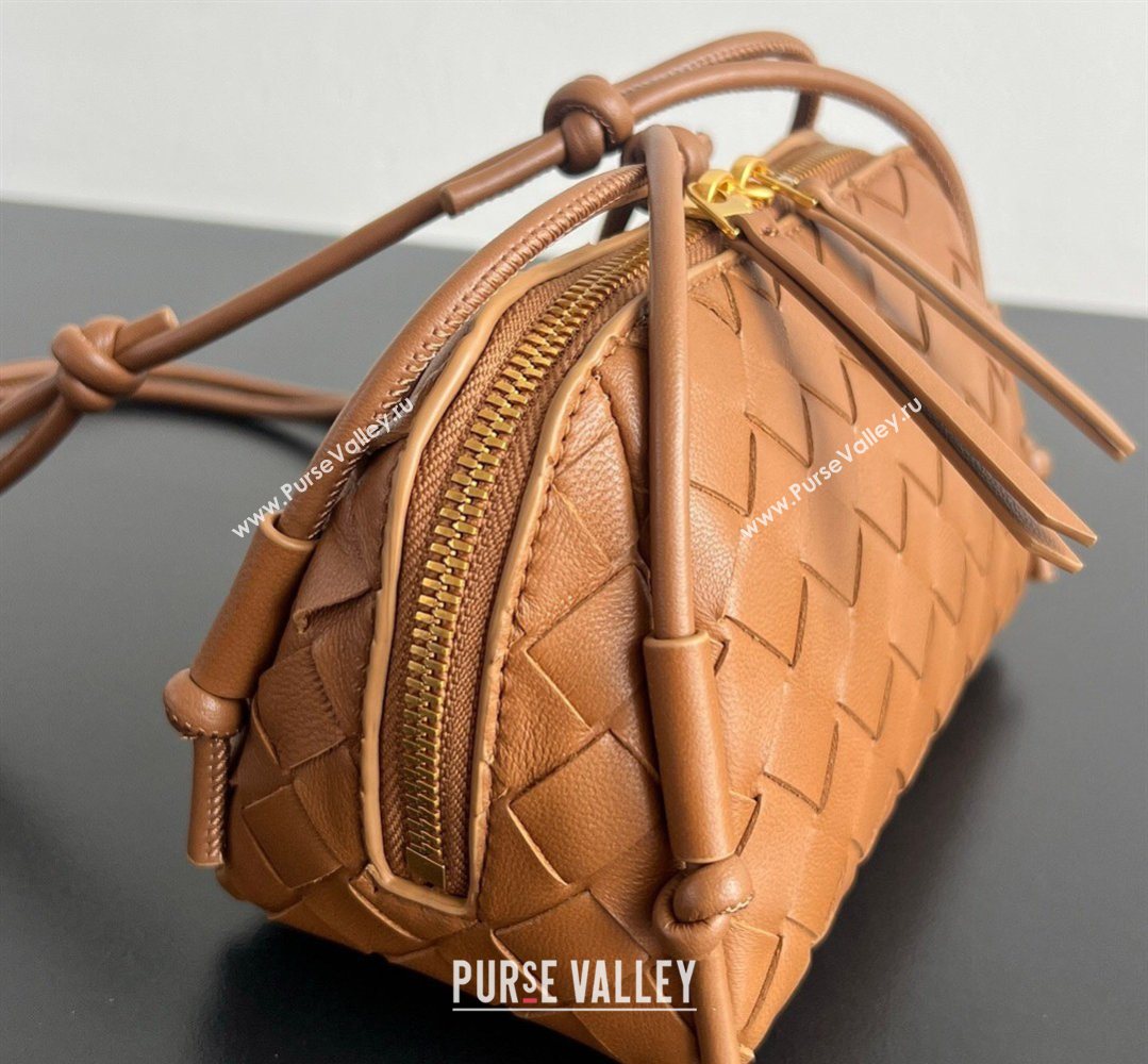 Bottega Veneta Intrecciato Leather Concert Pouch Mini bag Amber Brown 2026 794258 (WT-260401001)