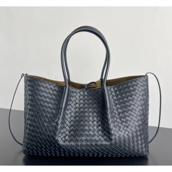 Bottega Veneta Medium Pinacoteca Tote Bag in Intrecciato Leather Midnight Blue 2026 817166 (WT-260401070)