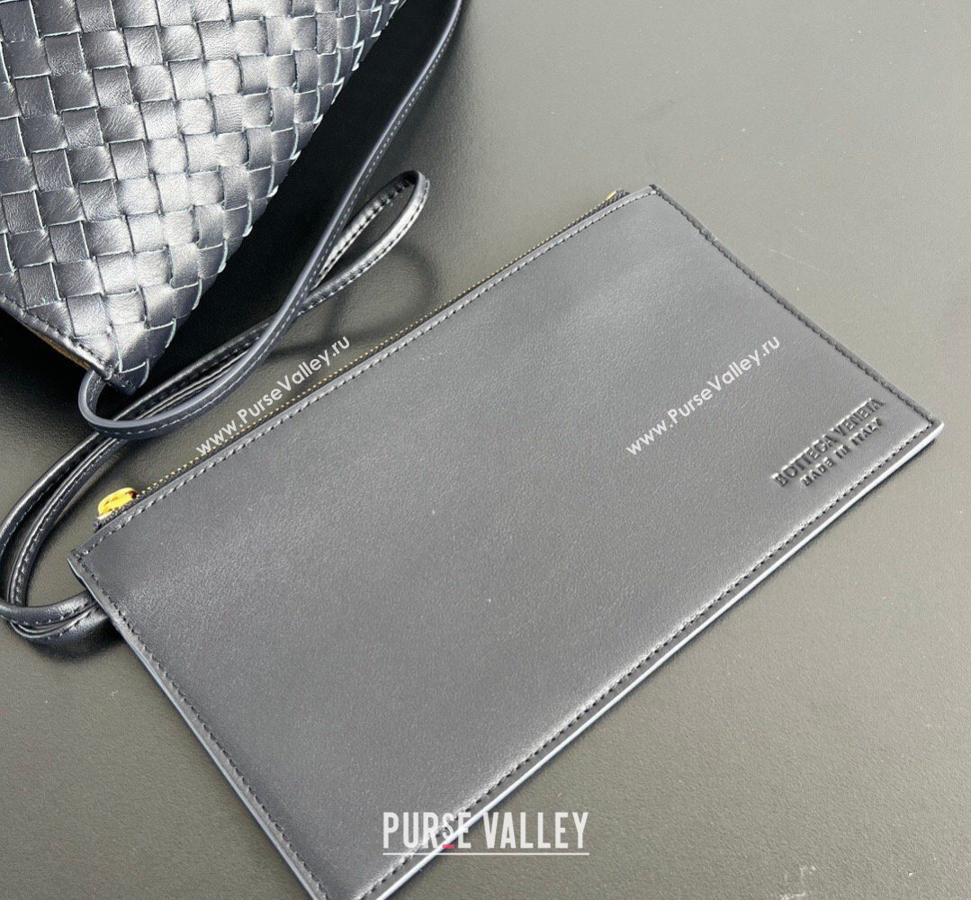 Bottega Veneta Medium Pinacoteca Tote Bag in Intrecciato Leather Midnight Blue 2026 817166 (WT-260401070)