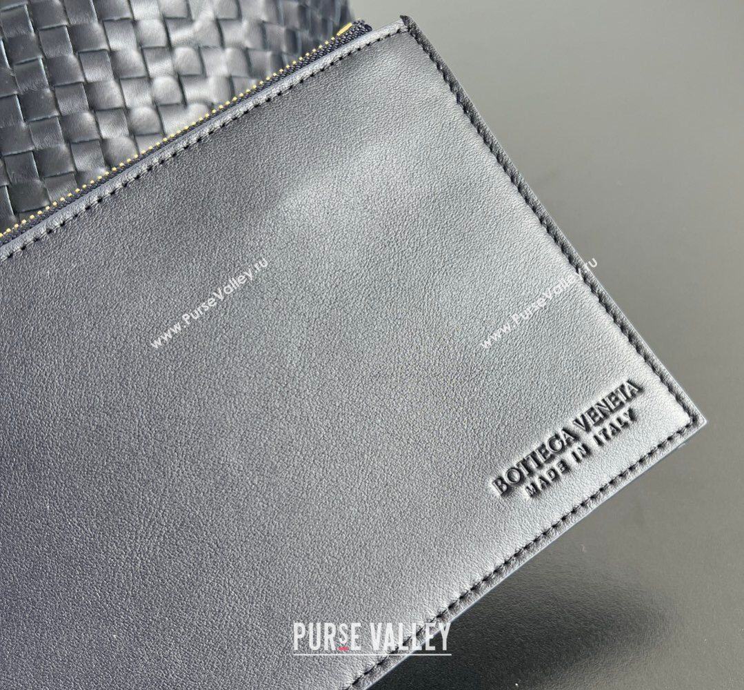 Bottega Veneta Medium Pinacoteca Tote Bag in Intrecciato Leather Midnight Blue 2026 817166 (WT-260401070)