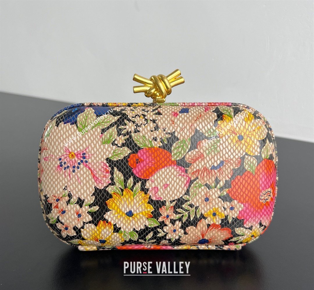 Bottega Veneta Classic Knot Clutch in Flora Calf Leather Pink/Orange/Yellow/Black 2026 BV040166 (WT-260401006)