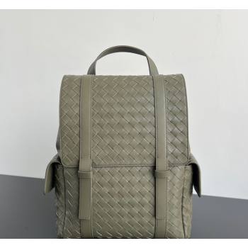 Bottega Veneta Mens Back To School Backpack Bag in Intrecciato Leather Cypress Green 2026 805971 (WT-260401077)