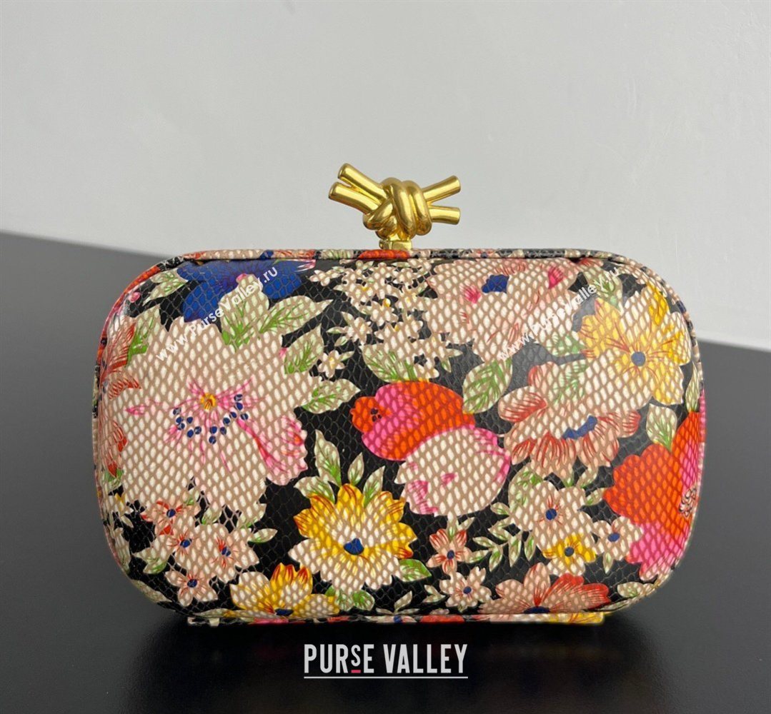 Bottega Veneta Classic Knot Clutch in Flora Calf Leather Pink/Orange/Yellow/Black 2026 BV040166 (WT-260401006)