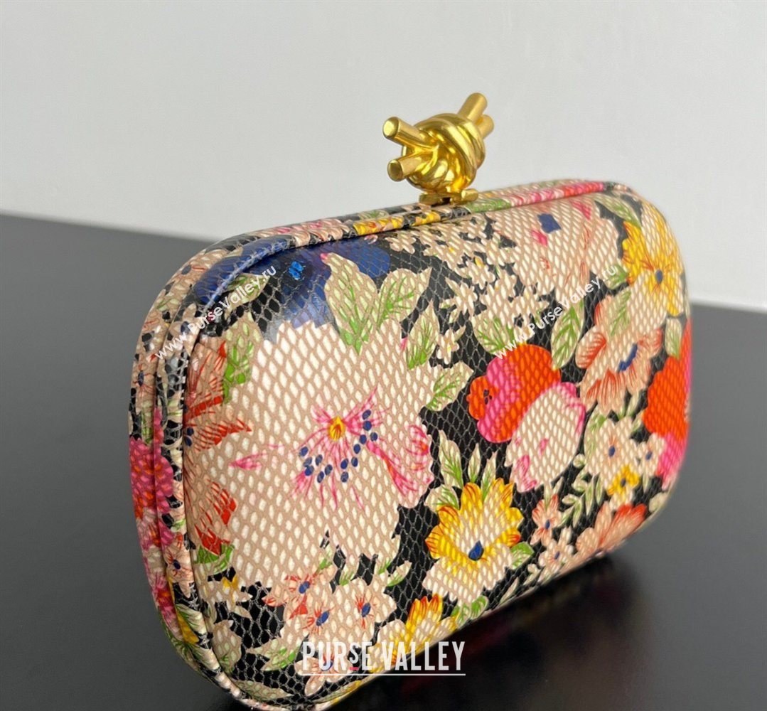 Bottega Veneta Classic Knot Clutch in Flora Calf Leather Pink/Orange/Yellow/Black 2026 BV040166 (WT-260401006)