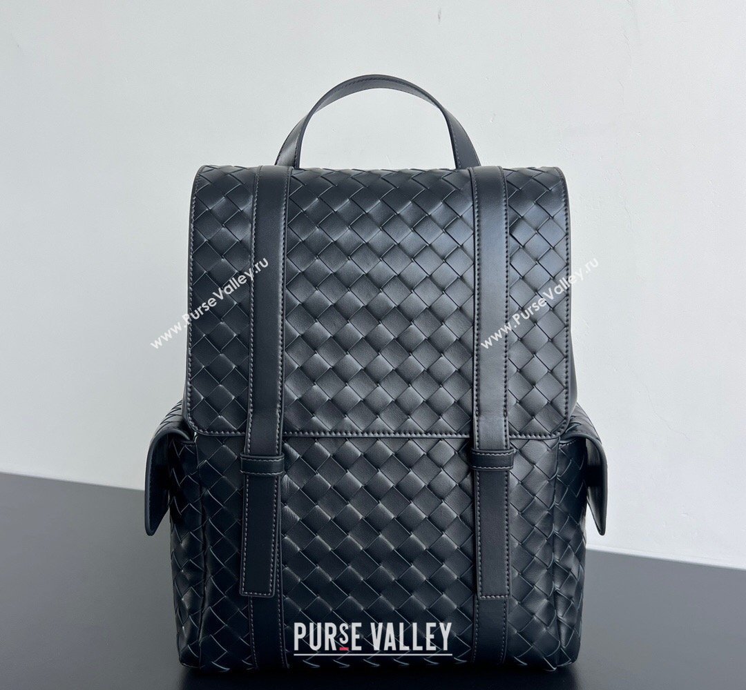 Bottega Veneta Mens Back To School Backpack Bag in Intrecciato Leather Space Blue 2026 805971 (WT-260401079)