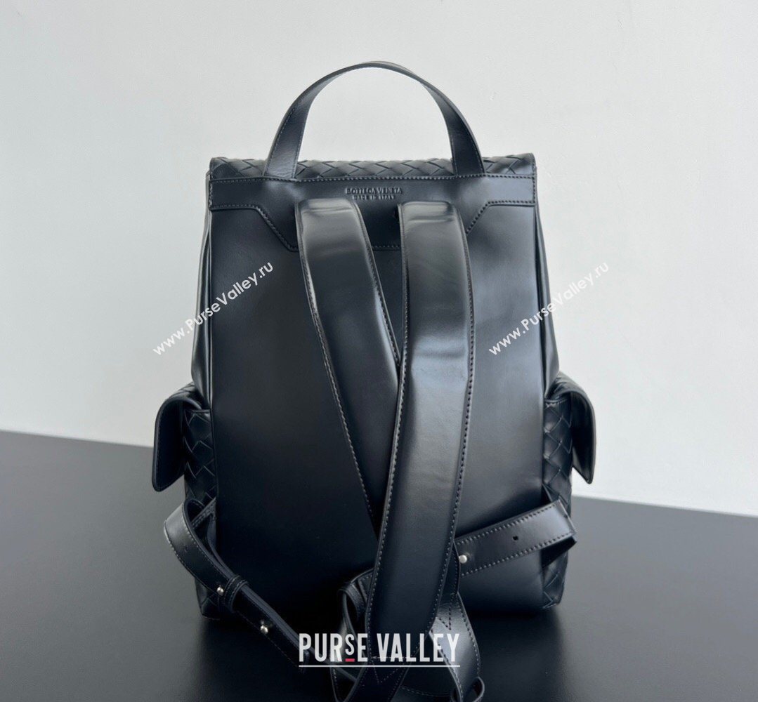 Bottega Veneta Mens Back To School Backpack Bag in Intrecciato Leather Space Blue 2026 805971 (WT-260401079)