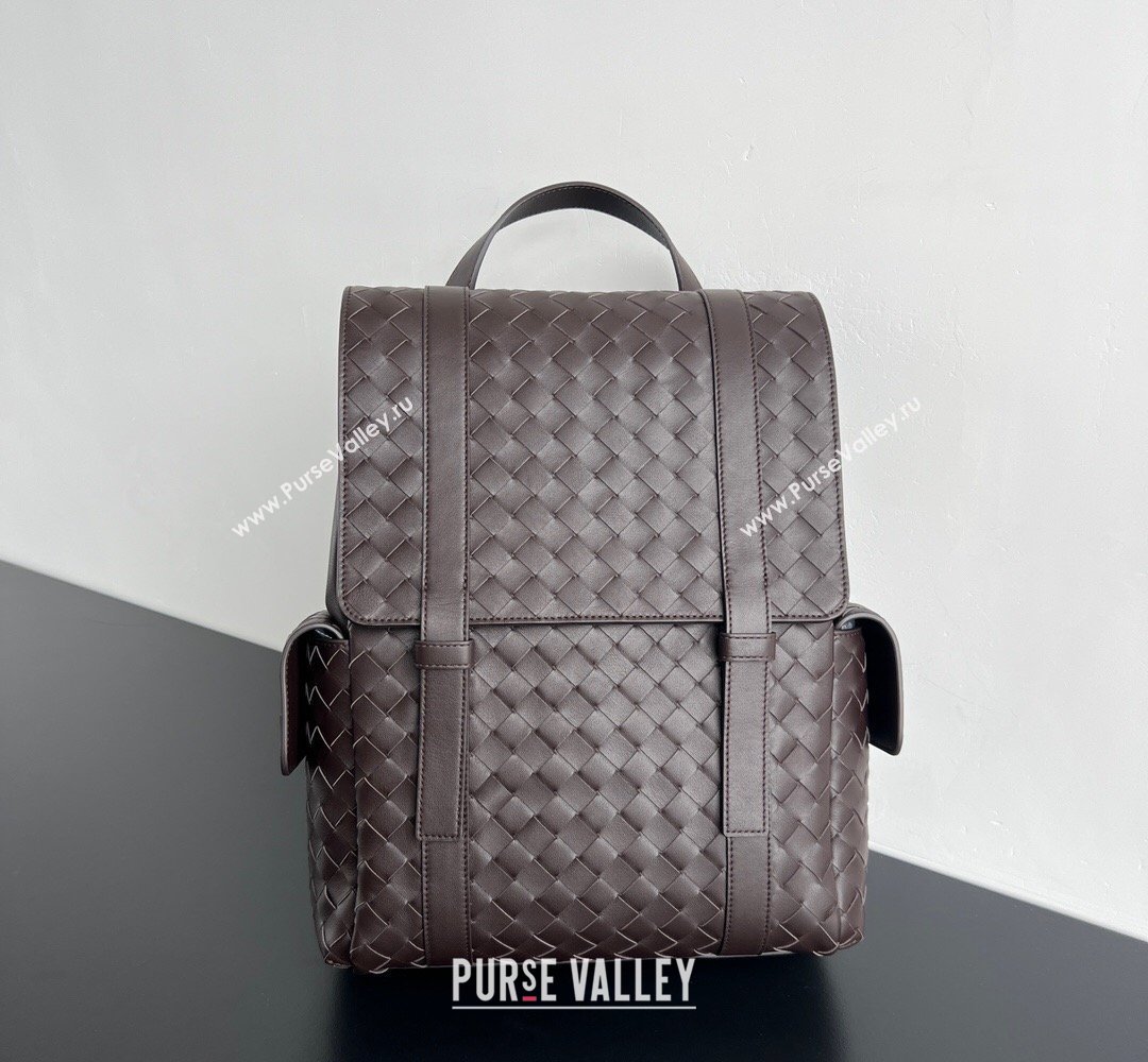 Bottega Veneta Mens Back To School Backpack Bag in Intrecciato Leather Fondant Brown 2026 805971 (WT-260401080)