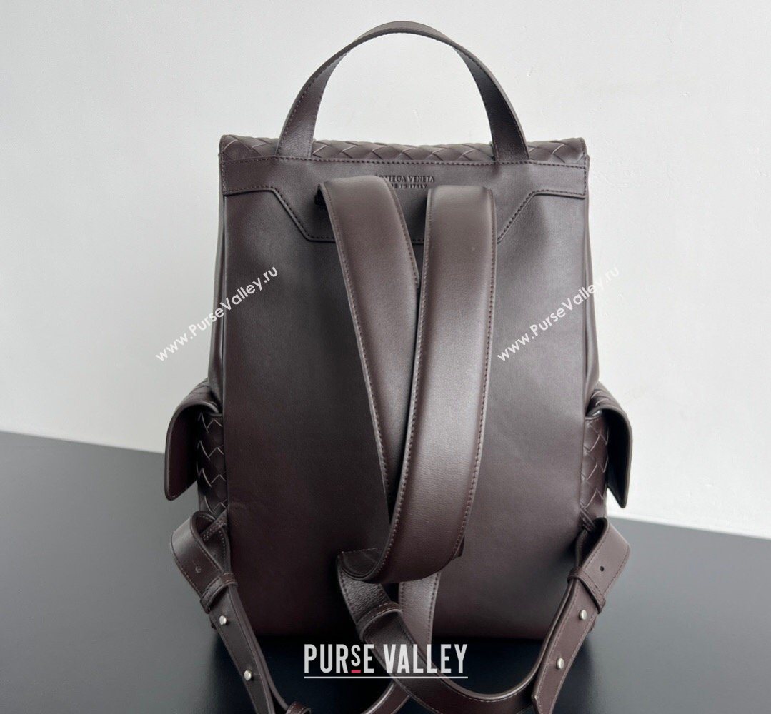 Bottega Veneta Mens Back To School Backpack Bag in Intrecciato Leather Fondant Brown 2026 805971 (WT-260401080)