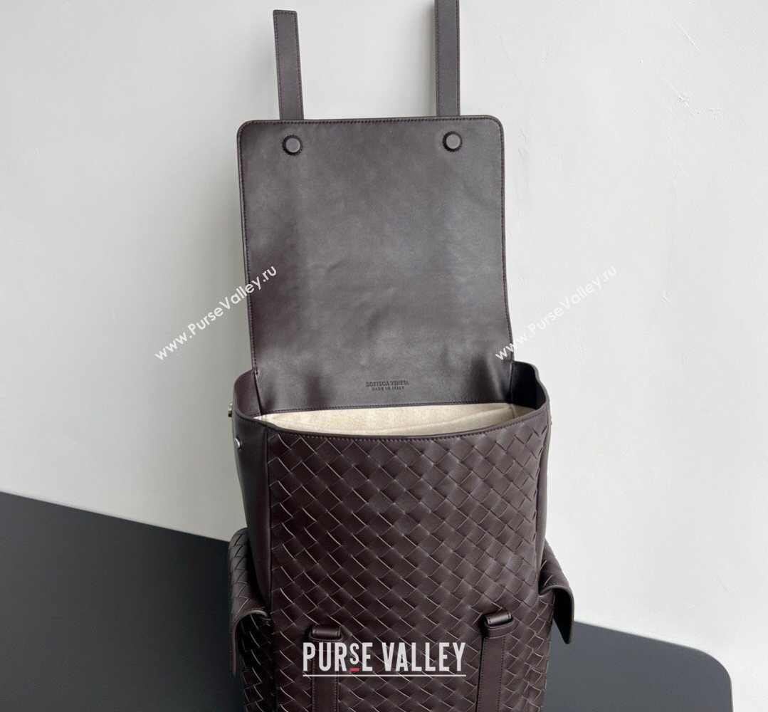 Bottega Veneta Mens Back To School Backpack Bag in Intrecciato Leather Fondant Brown 2026 805971 (WT-260401080)