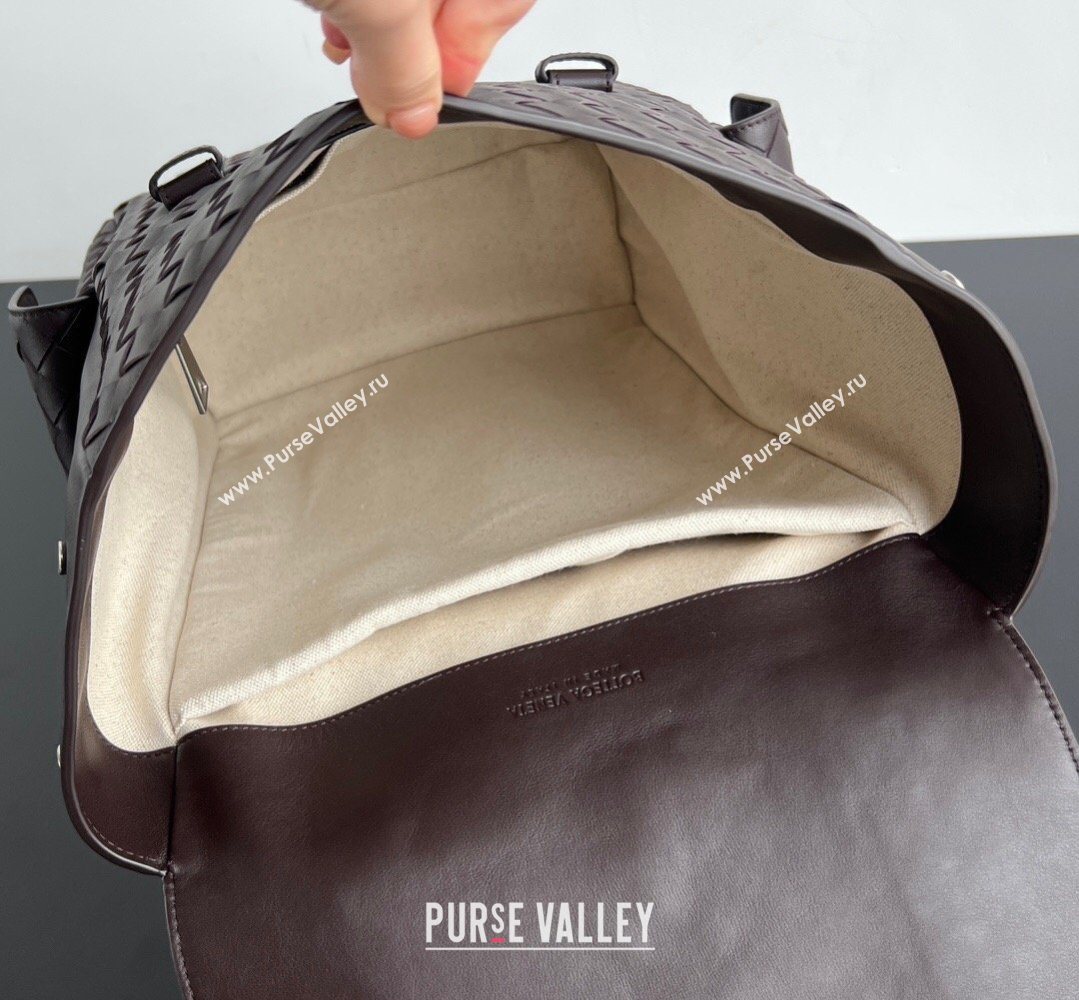 Bottega Veneta Mens Back To School Backpack Bag in Intrecciato Leather Fondant Brown 2026 805971 (WT-260401080)