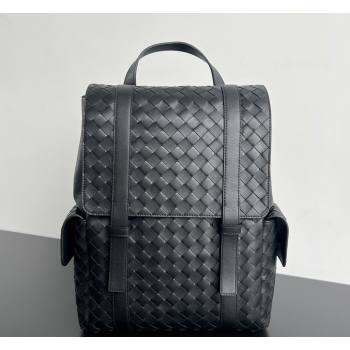 Bottega Veneta Mens Back To School Backpack Bag in Intrecciato Leather Black 2026 805971 (WT-260401081)
