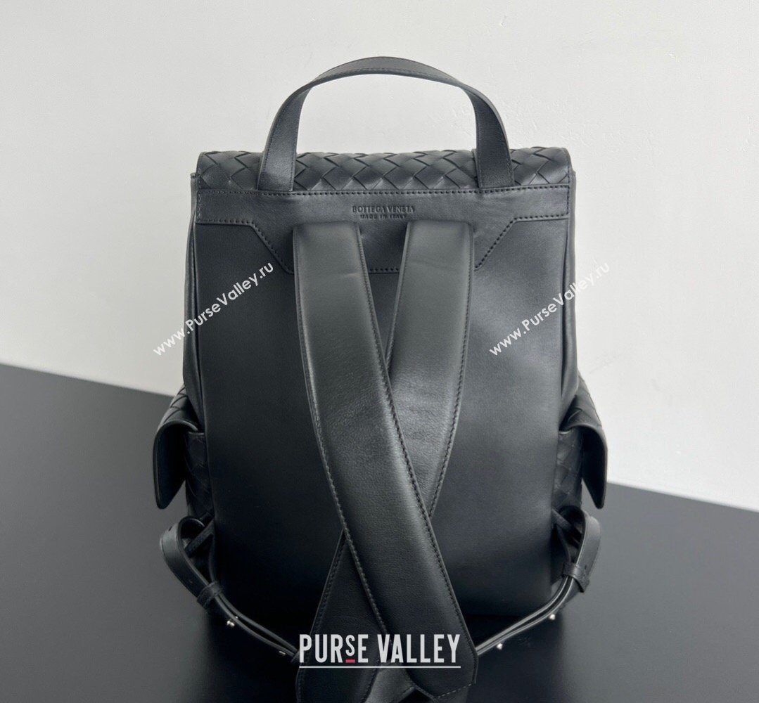 Bottega Veneta Mens Back To School Backpack Bag in Intrecciato Leather Black 2026 805971 (WT-260401081)