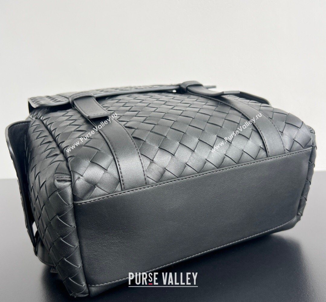 Bottega Veneta Mens Back To School Backpack Bag in Intrecciato Leather Black 2026 805971 (WT-260401081)