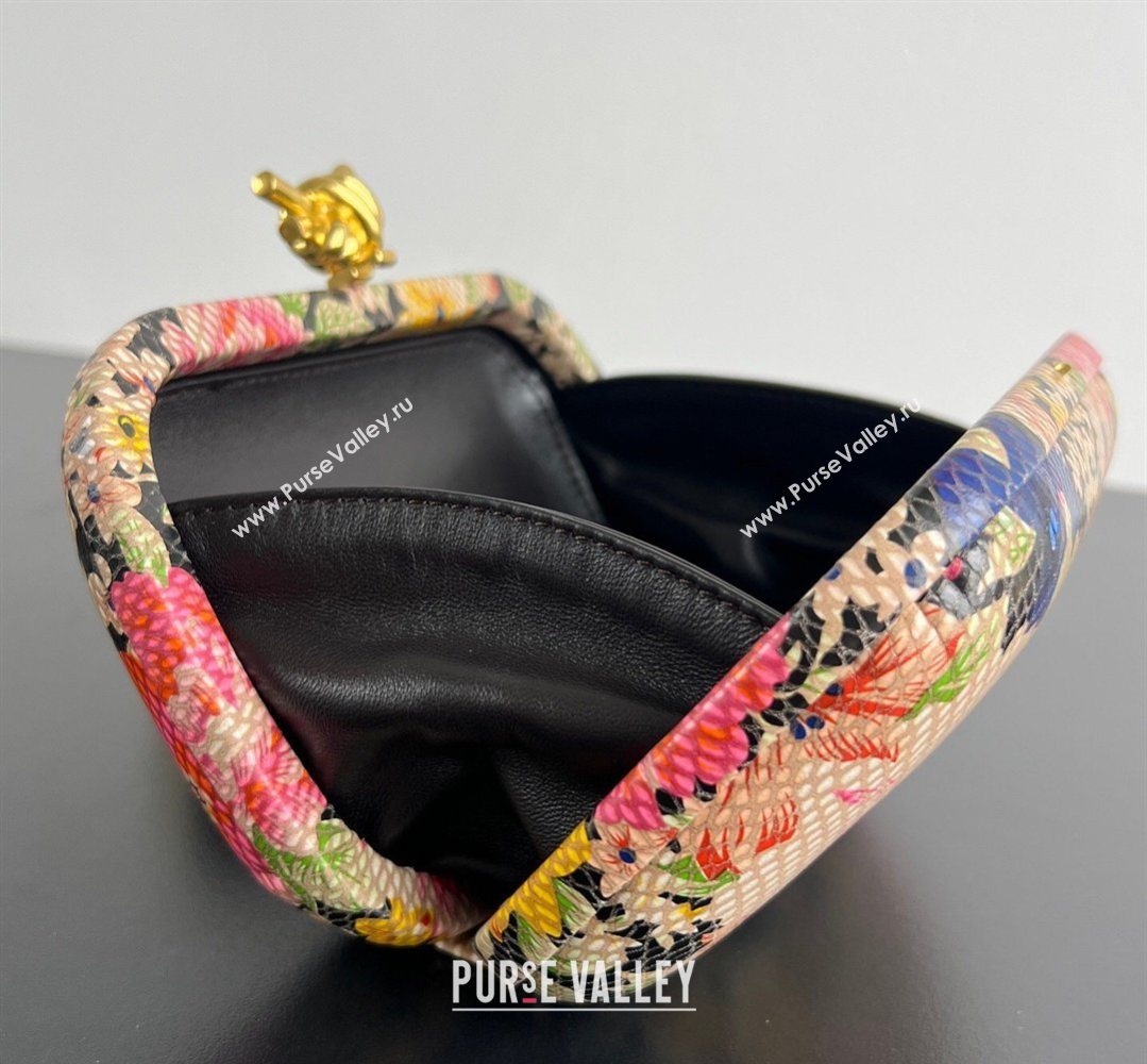 Bottega Veneta Classic Knot Clutch in Flora Calf Leather Pink/Orange/Yellow/Black 2026 BV040166 (WT-260401006)