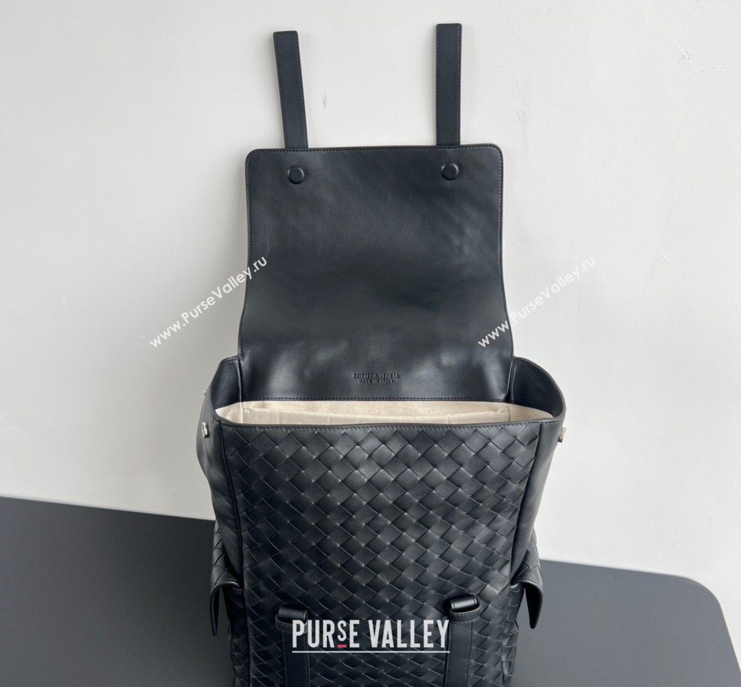 Bottega Veneta Mens Back To School Backpack Bag in Intrecciato Leather Black 2026 805971 (WT-260401081)