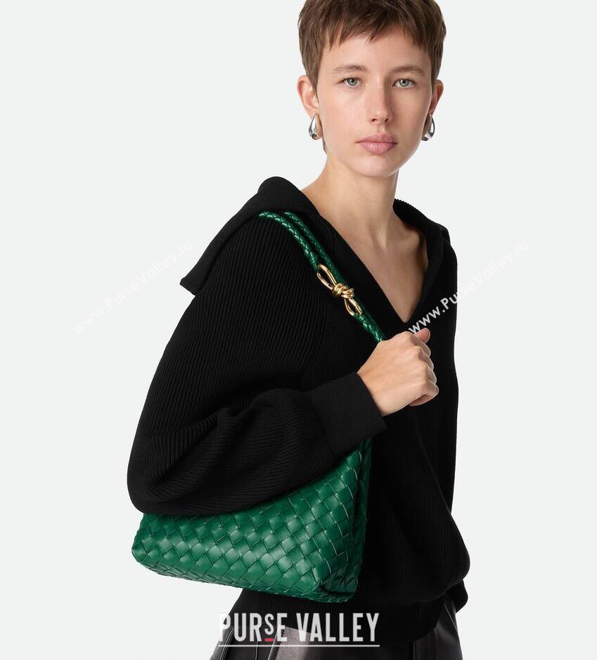 Bottega Veneta Small Andiamo Top Handle Bag in Intrecciato Leather 743568 Jungle Green 2026 (WT-260401082)