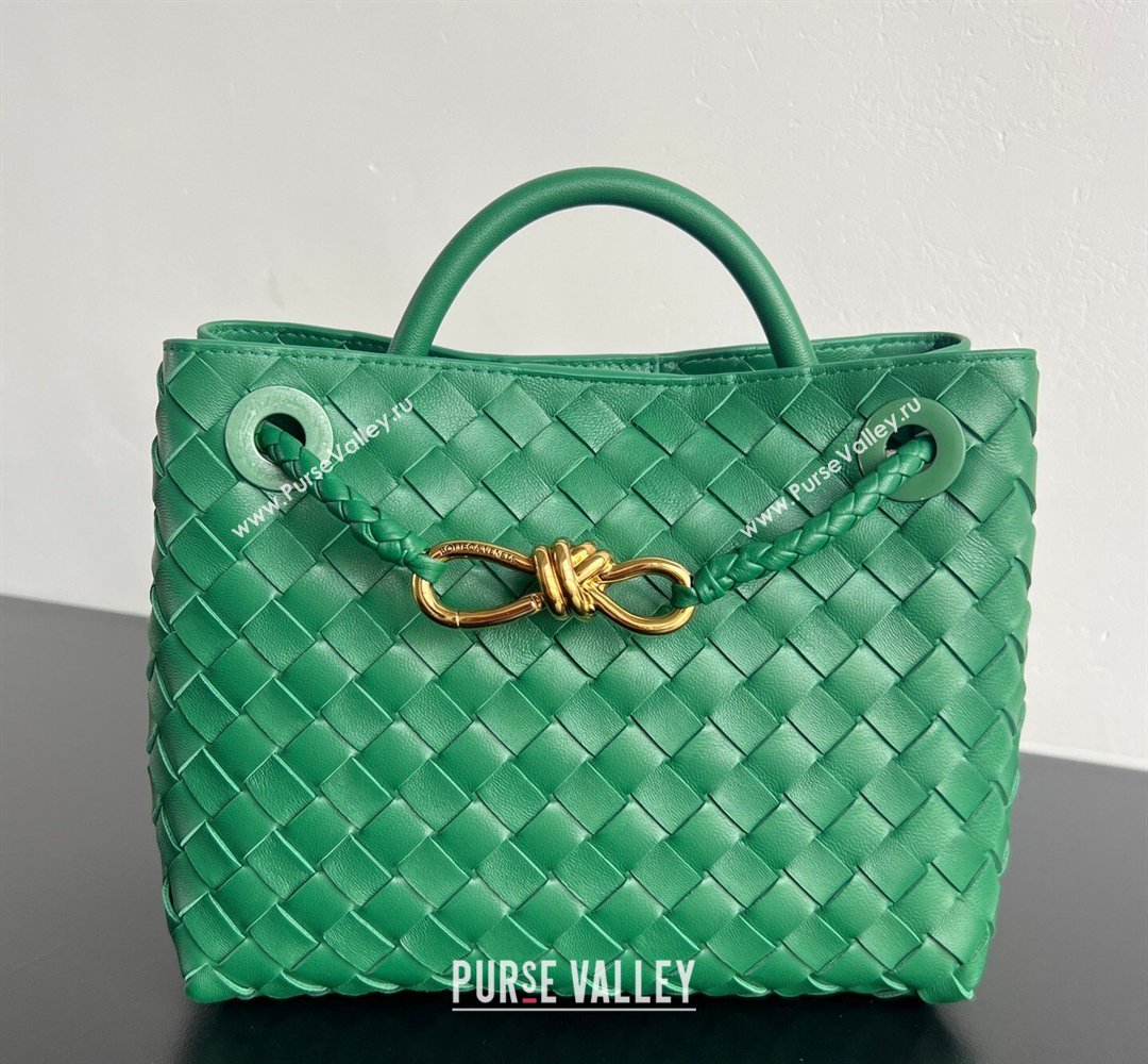 Bottega Veneta Small Andiamo Top Handle Bag in Intrecciato Leather 743568 Jungle Green 2026 (WT-260401082)