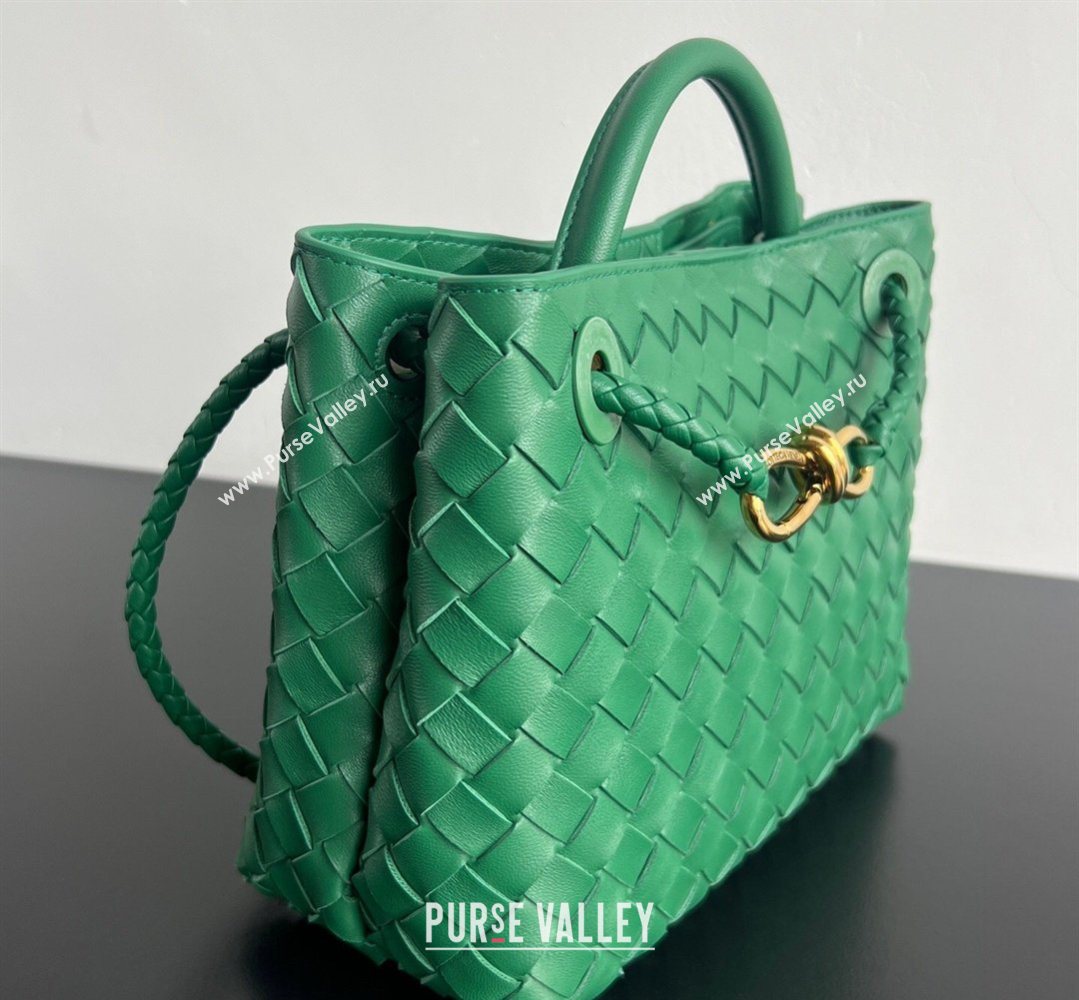 Bottega Veneta Small Andiamo Top Handle Bag in Intrecciato Leather 743568 Jungle Green 2026 (WT-260401082)