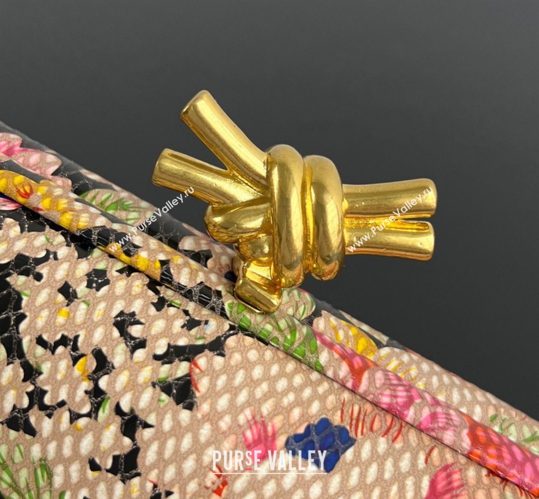 Bottega Veneta Classic Knot Clutch in Flora Calf Leather Pink/Orange/Yellow/Black 2026 BV040166 (WT-260401006)