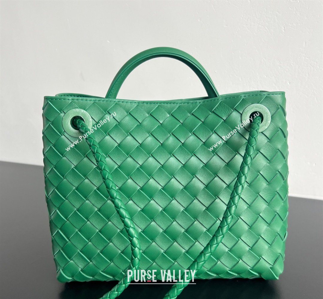 Bottega Veneta Small Andiamo Top Handle Bag in Intrecciato Leather 743568 Jungle Green 2026 (WT-260401082)