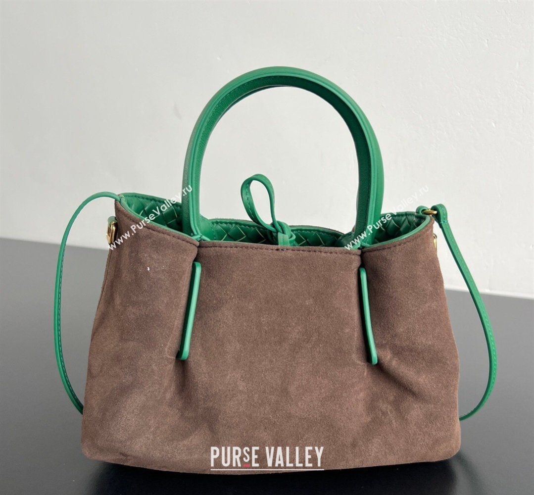 Bottega Veneta Small Pinacoteca Tote Bag in Intrecciato Leather and Suede Jungle Green 2026 819004 (WT-260401084)