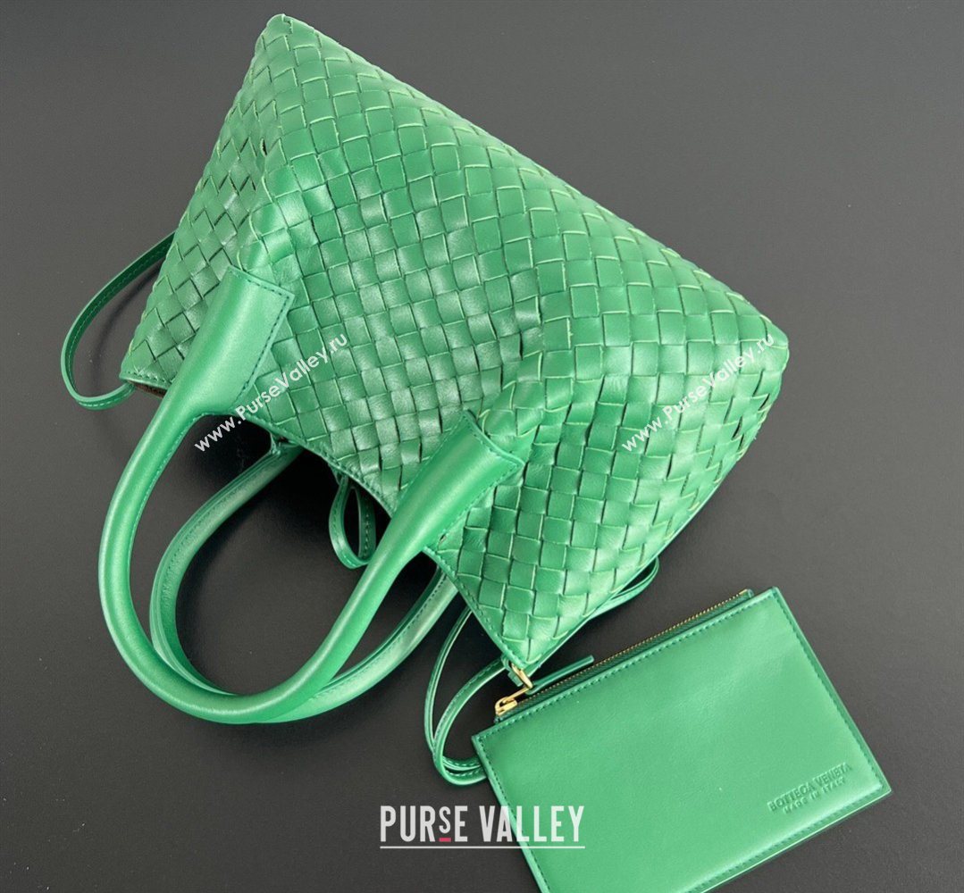 Bottega Veneta Small Pinacoteca Tote Bag in Intrecciato Leather and Suede Jungle Green 2026 819004 (WT-260401084)