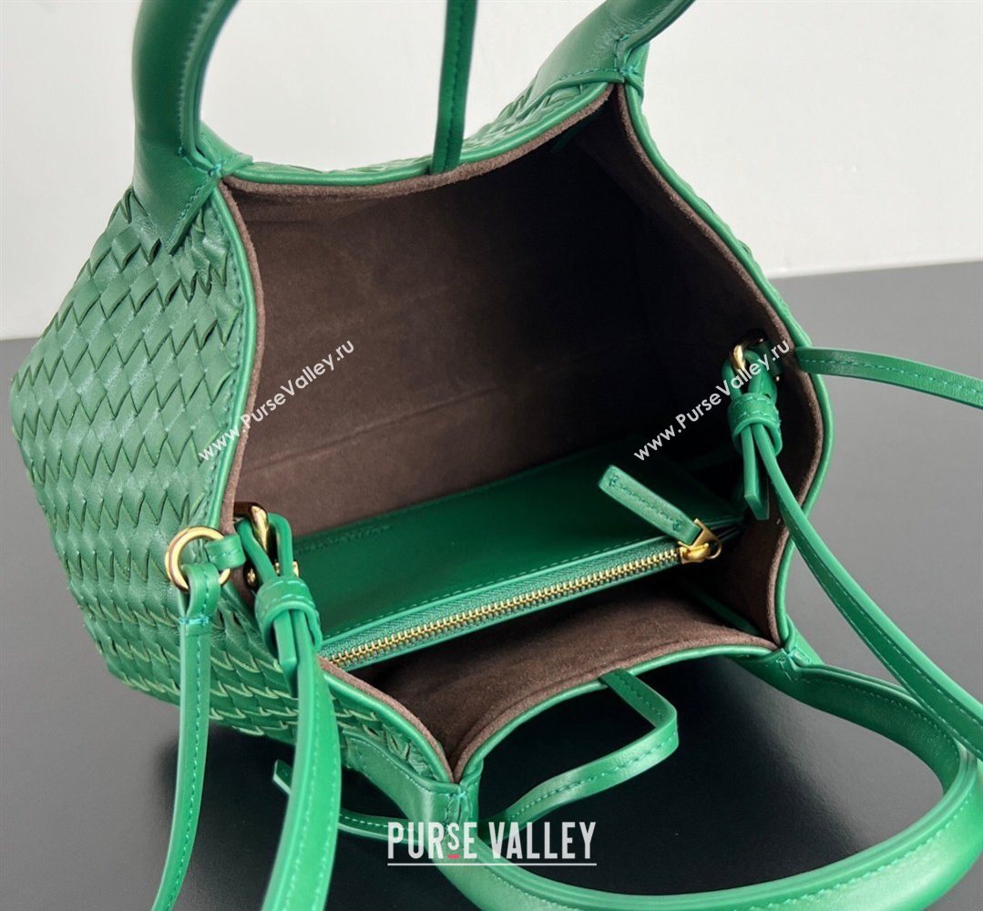 Bottega Veneta Small Pinacoteca Tote Bag in Intrecciato Leather and Suede Jungle Green 2026 819004 (WT-260401084)