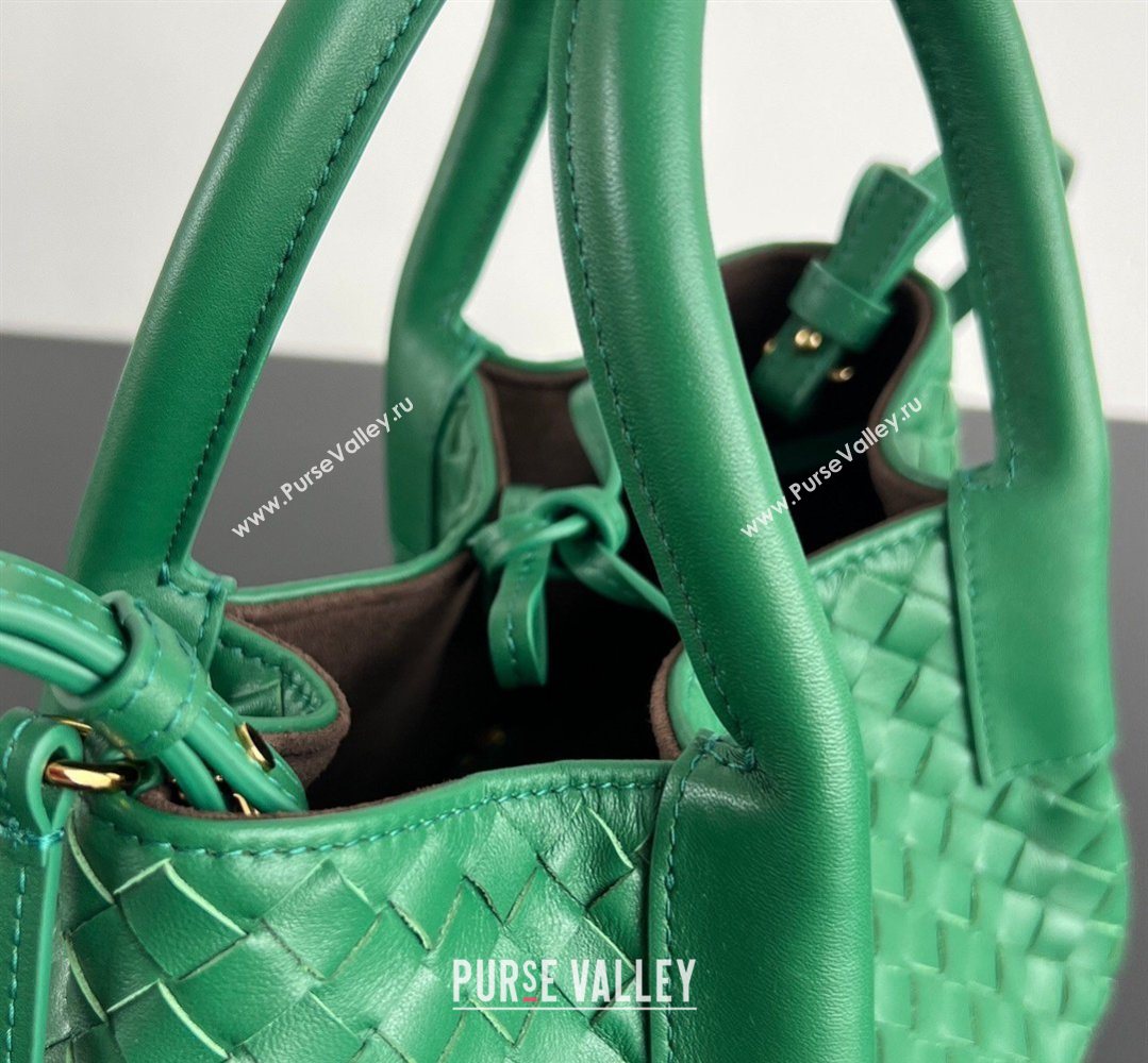 Bottega Veneta Small Pinacoteca Tote Bag in Intrecciato Leather and Suede Jungle Green 2026 819004 (WT-260401084)