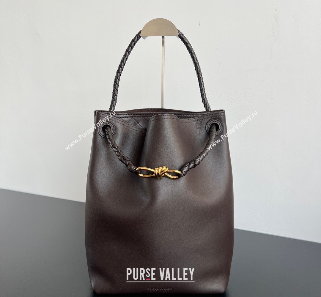Bottega Veneta Andiamo Bucket Bag in Silky Leather Fondant Brown 2026 844169 (WT-260401064)