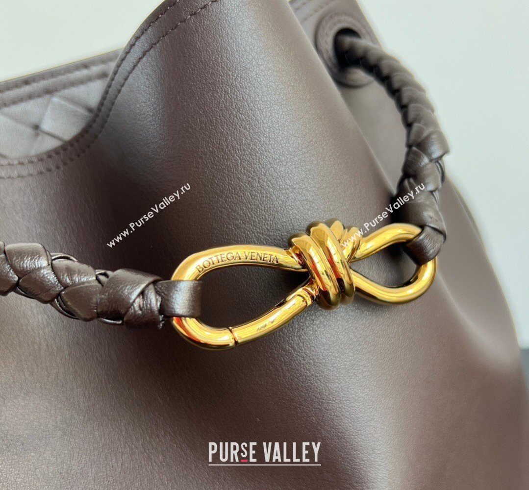 Bottega Veneta Andiamo Bucket Bag in Silky Leather Fondant Brown 2026 844169 (WT-260401064)