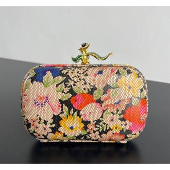 Bottega Veneta Knot Clutch with Flower Clasp in Leather Pink/Orange/Yellow 2026 BV040166 (WT-260401011)
