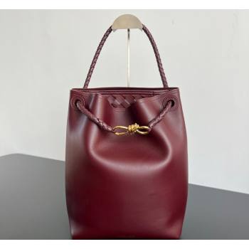 Bottega Veneta Andiamo Bucket Bag in Silky Leather Barolo Red 2026 844169 (WT-260401066)
