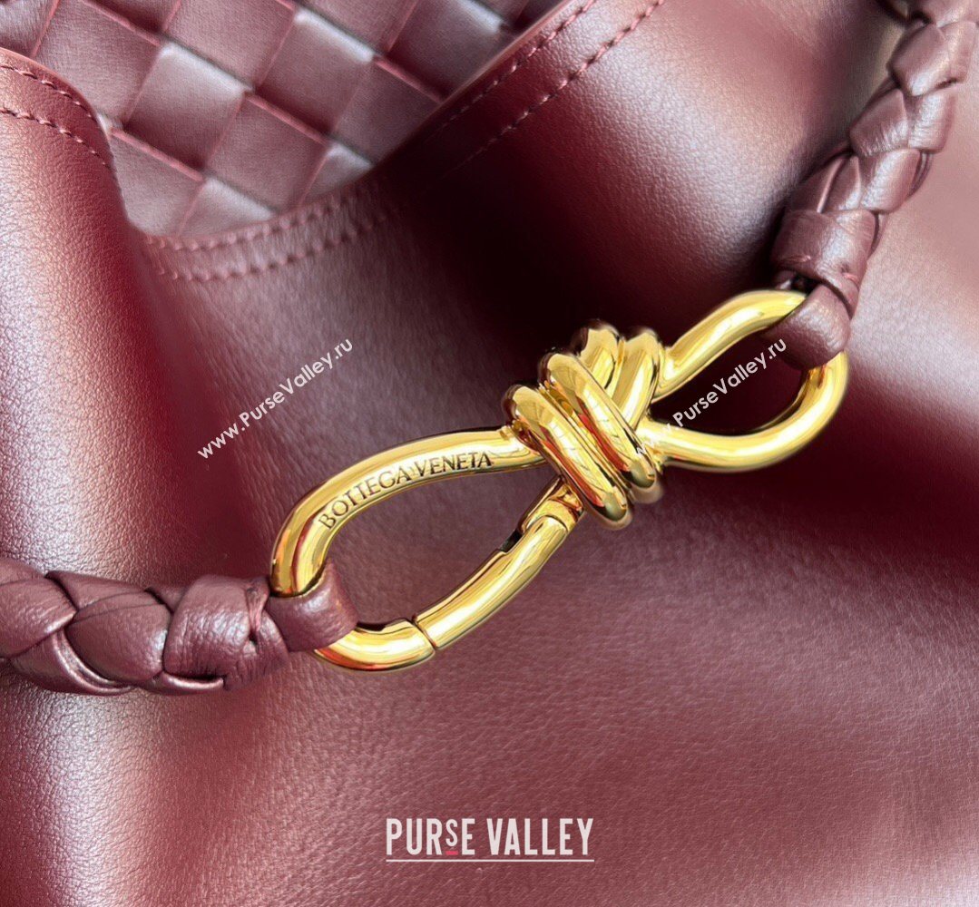 Bottega Veneta Andiamo Bucket Bag in Silky Leather Barolo Red 2026 844169 (WT-260401066)
