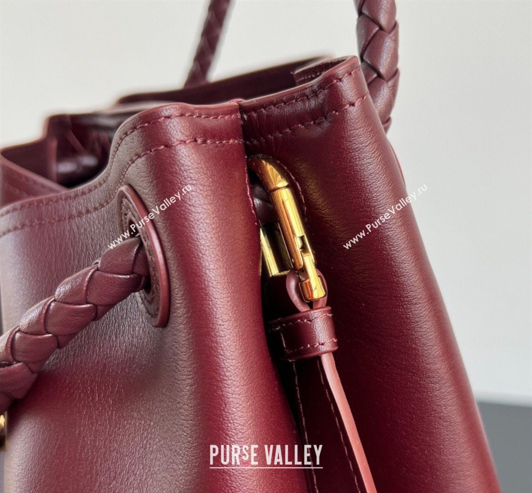 Bottega Veneta Andiamo Bucket Bag in Silky Leather Barolo Red 2026 844169 (WT-260401066)