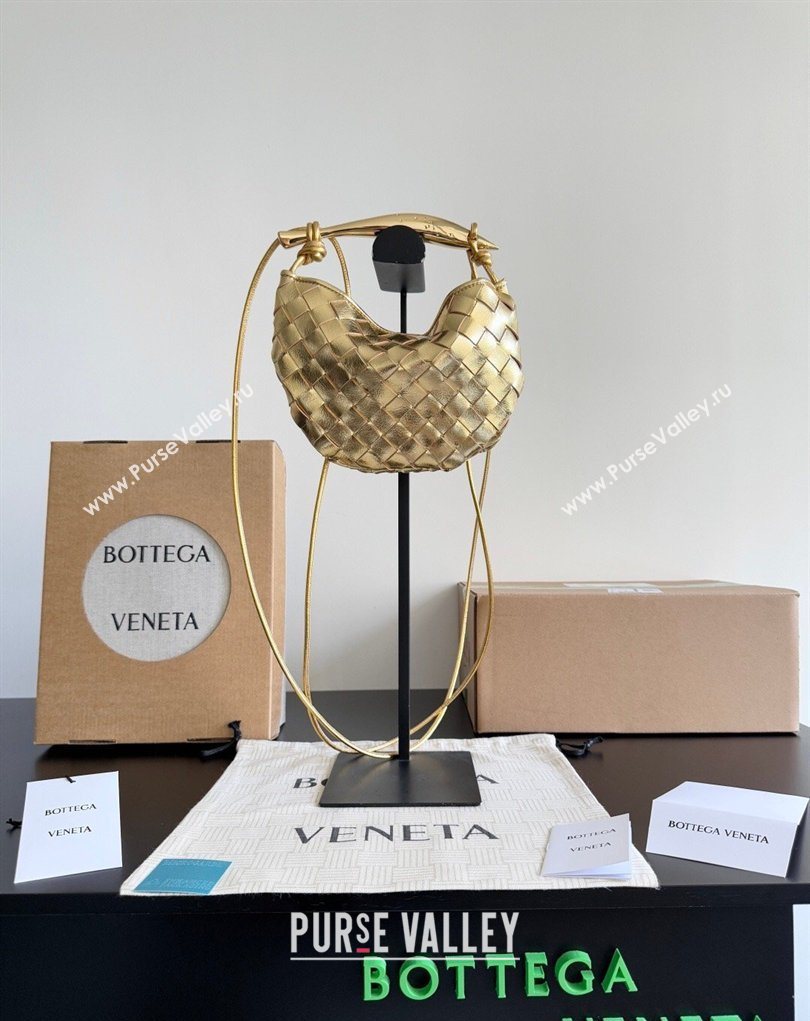 Bottega Veneta Mini Sardine Bag in Intrecciato Leather New Gold 2026 744267 (YX-260402002)